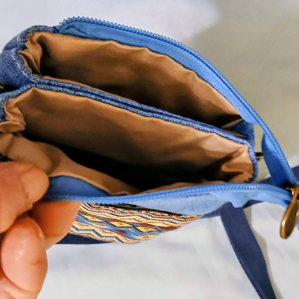 Stylish Blue And Multicolor Patterned Women's Bag - image 3